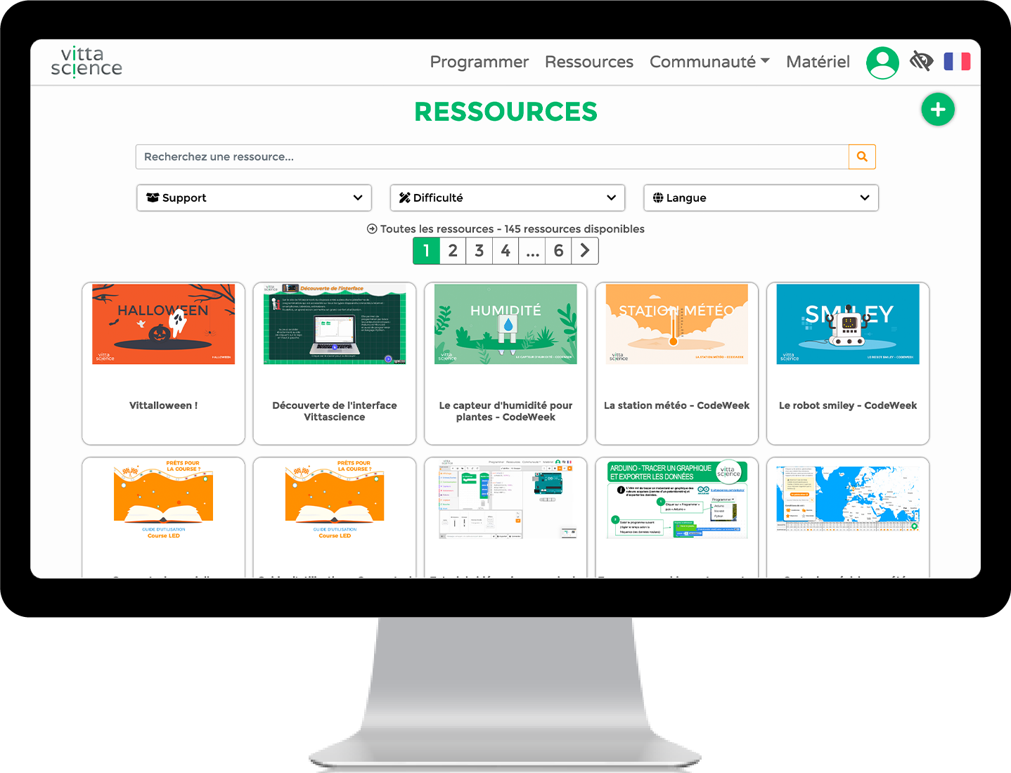Resource library for creating and sharing educational content